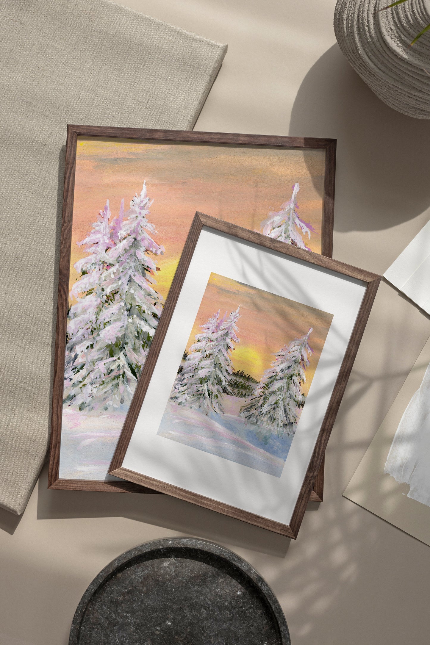 Sunset Snowscape Art Print Jorgi Mae Design 