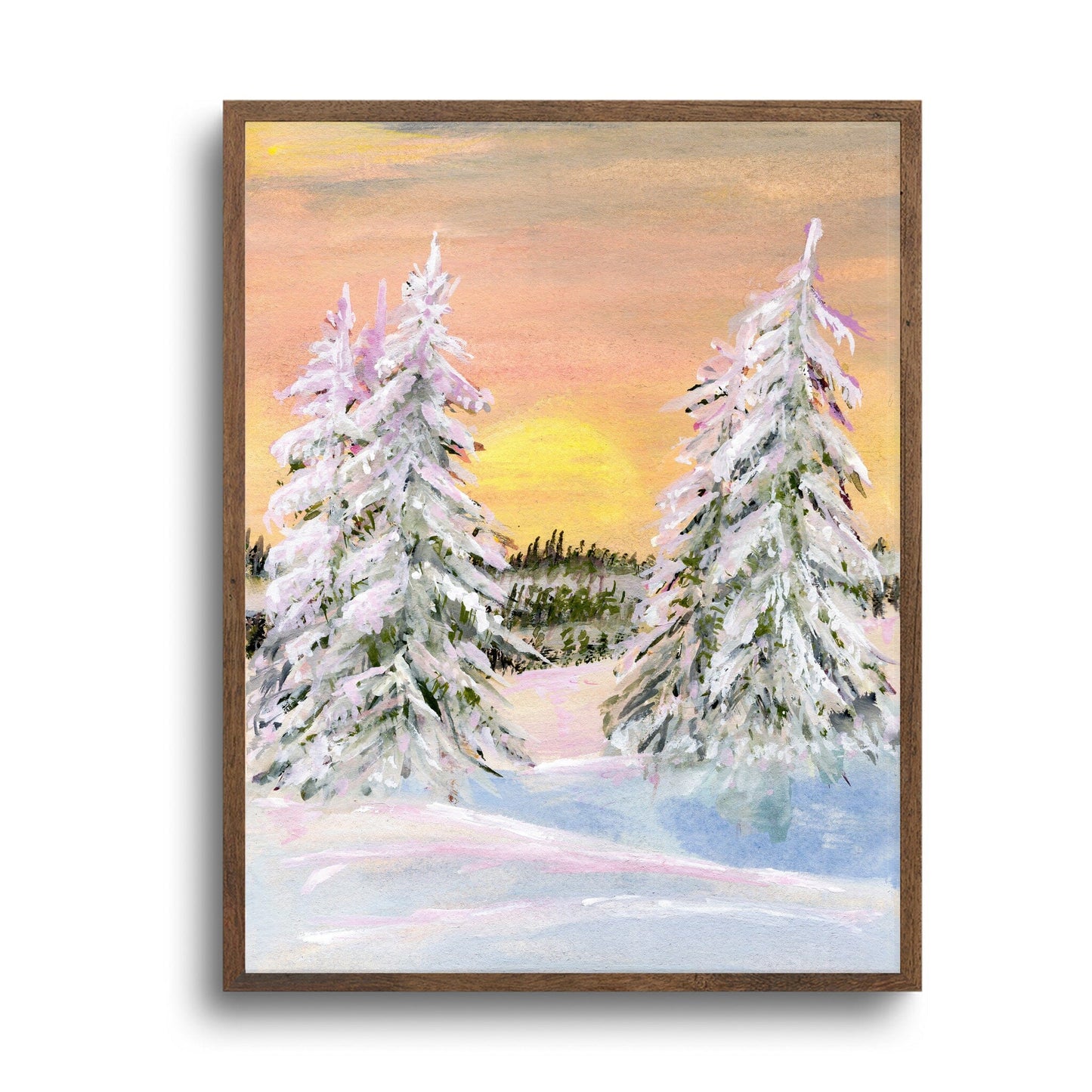 Sunset Snowscape Art Print Jorgi Mae Design 8x10 Borderless 